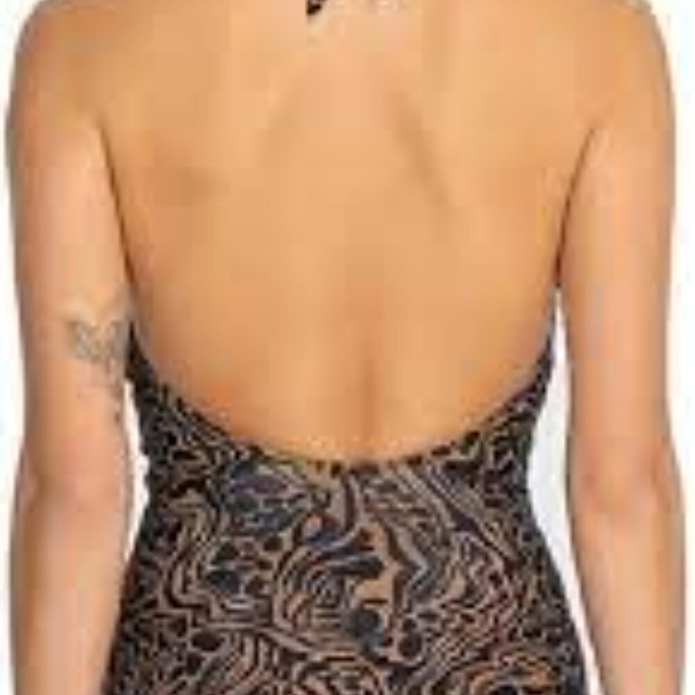 BRAND NEW JOHNNY WAS PLUS Millo halter embroidered one-piece SWIMSUIT - Picture 4 of 6